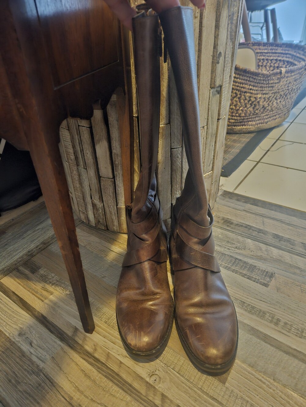 Cole Haan "Air Petra" brown leather tall riding boots (Model D40765) Size 7